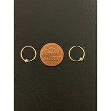 Load image into Gallery viewer, 18K Gold Earrings Hoops Beads Small Tiny 0.62 grams - Rafant
