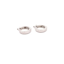 Load image into Gallery viewer, 18K White Gold Earrings Very Small Tiny Hoops Huggies 1.12 grams - Rafant
