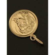 Load image into Gallery viewer, 18K Yellow Gold Pendant Round Circle Jesus Christ Face - Rafant
