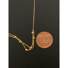 Load image into Gallery viewer, 18K Gold Necklace Chain 17.5&quot; with Beads 0.88 grams Lightweight Dainty - Rafant
