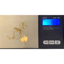 Load image into Gallery viewer, 18K Gold Necklace Heart Cross Pendant 16.50 inches 1.80 grams - Rafant
