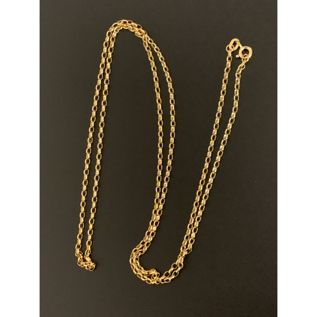 18K Gold Necklace Chain Only Rolo Link 27.5 inches 2.87grams - Rafant