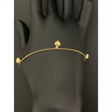 Load image into Gallery viewer, 18K Gold Bracelet Rolo Chain With Heart Charms 7.25 inches - Rafant
