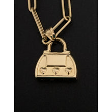 Load image into Gallery viewer, 18K Gold Necklace Chain 16 inches Paperclip and Bag Pendant 6.58 grams - Rafant
