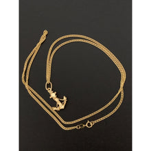 Load image into Gallery viewer, 18K Gold Necklace Curb Chain 19.50&quot; with Anchor Pendant 2.84 grams - Rafant
