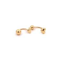 Load image into Gallery viewer, 18K Yellow Gold Earrings Hoops Hearts Dangle 1.36 grams Mismatch Different Sizes - Rafant
