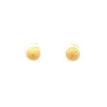 Load image into Gallery viewer, 18K Yellow Gold Earrings Ball Frosted Small 1.31 grams - Rafant
