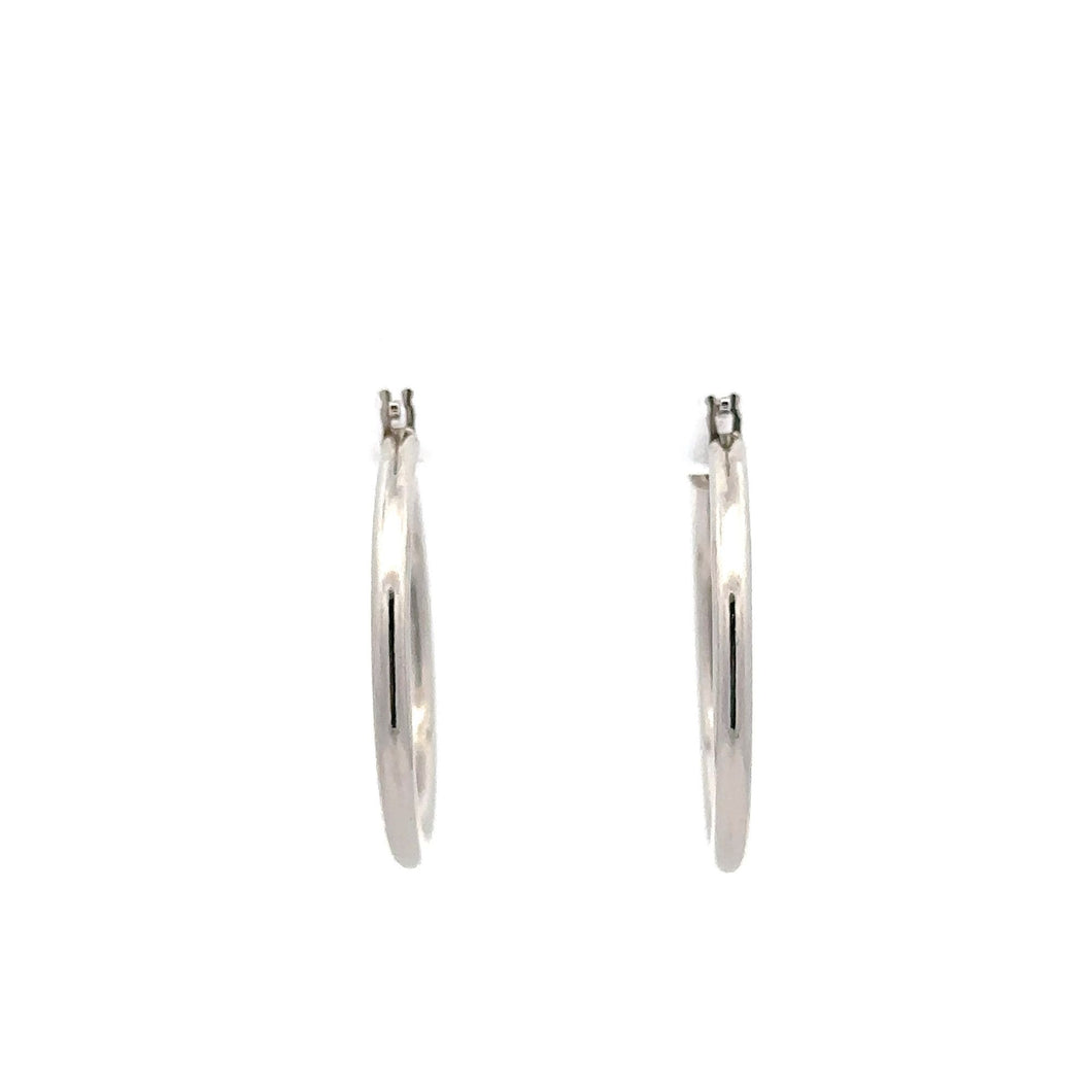 18K Gold Earrings Hoops Polished 1.23 grams - Rafant