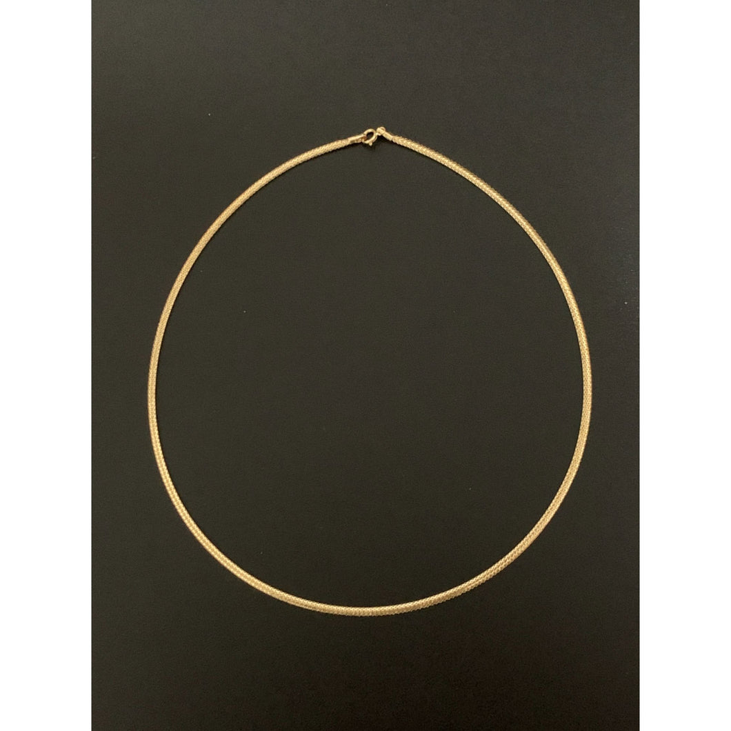 18K Gold Necklace Omega Soft Flexible 15.50 inches 1.16 grams - Rafant