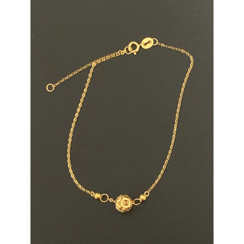 18K Gold Bracelet Charm Ball Size 6.25