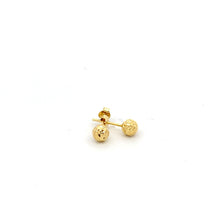 Load image into Gallery viewer, 18K Yellow Gold Earrings Stud Ball Textured Small 0.67 grams - Rafant
