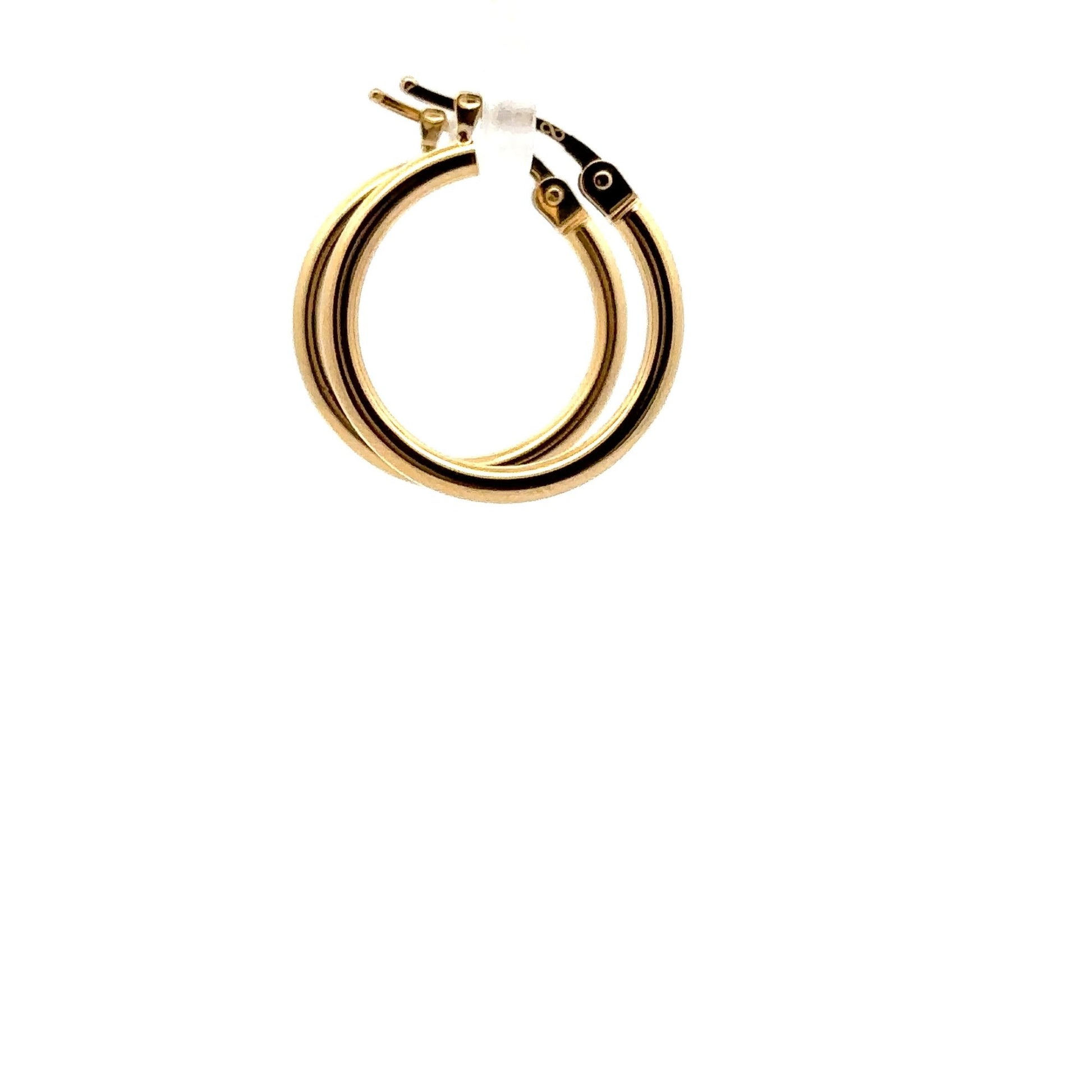 18K Gold Earrings Hoops Polished 1.13 grams - Rafant