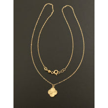 Load image into Gallery viewer, 18K Gold Necklace Chain 16 inches with Clover Flower Pendant 1.45 grams - Rafant
