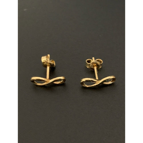 18K Gold Earrings Stud Infinity 1.47 grams - Rafant