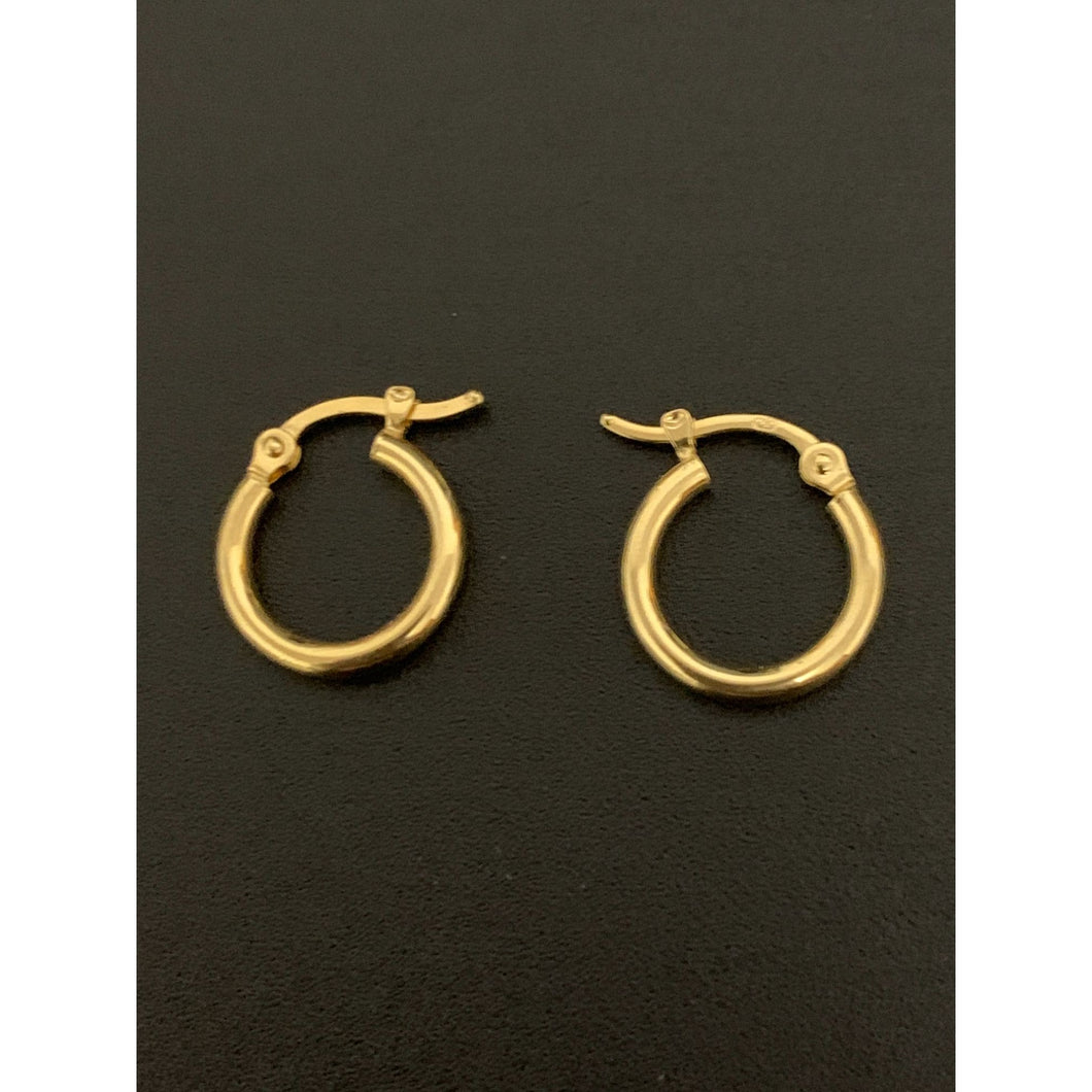 18K Gold Earrings Hoops Loops Small 0.91 grams - Rafant