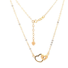 Load image into Gallery viewer, 18K Yellow Gold Necklace Cable Chain Heart Pendant Size 16.75 inches plus 1&quot; extension - Rafant
