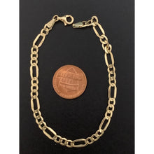 Load image into Gallery viewer, 18K Gold Chain Figaro Bracelet Size 7.5 Inches - Rafant

