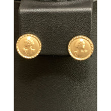 Load image into Gallery viewer, 18K Gold Earrings Stud Woman Lady Round Circle - Rafant
