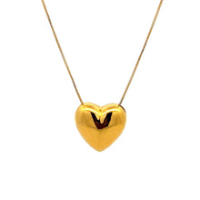 Load image into Gallery viewer, 18K Gold Necklace Chain 15 - 17 inches Pendant Puffed Heart 0.78 grams - Rafant
