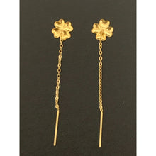 Load image into Gallery viewer, 18K Gold Earrings Threader Flower Tiny 0.35 grams - Rafant
