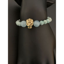 Load image into Gallery viewer, 18K Gold Bracelet Panther Natural Columbian Emerald  and Aquamarine Gemstones Size 6 inches - Rafant
