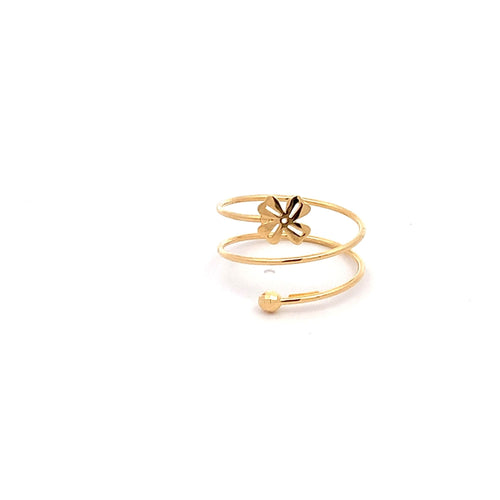 18K Yellow Gold Ring Spiral Flower 1.22 grams Size 8.5 - Rafant