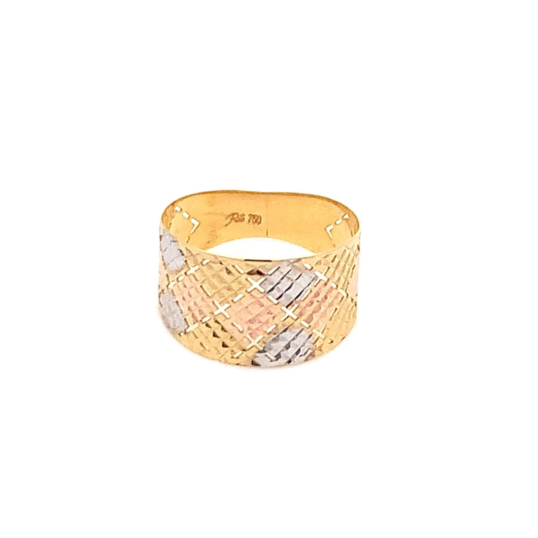 18K Gold Ring Tricolor Size 7 - Rafant