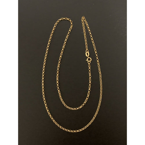 18K Gold Necklace Chain Rolo 17.5 inches 1.23 grams - Rafant