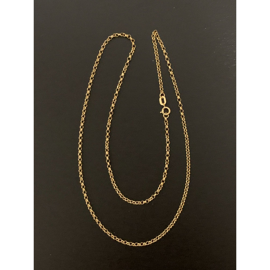 18K Gold Necklace Chain Rolo 17.5 inches 1.23 grams - Rafant