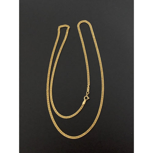 18K Gold Necklace Chain Curb 18 inches 2.54 grams - Rafant