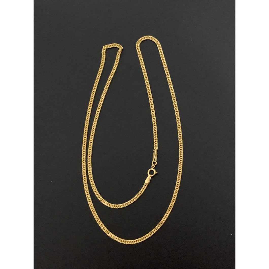 18K Gold Necklace Chain Curb 18 inches 2.54 grams - Rafant