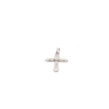 Load image into Gallery viewer, 18K White Gold Pendant Cross Religious Small 0.88 grams with Defects - Rafant
