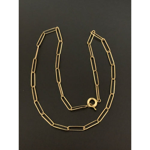 18K Gold Necklace Paperclip 17.25 inches 2.91 grams - Rafant