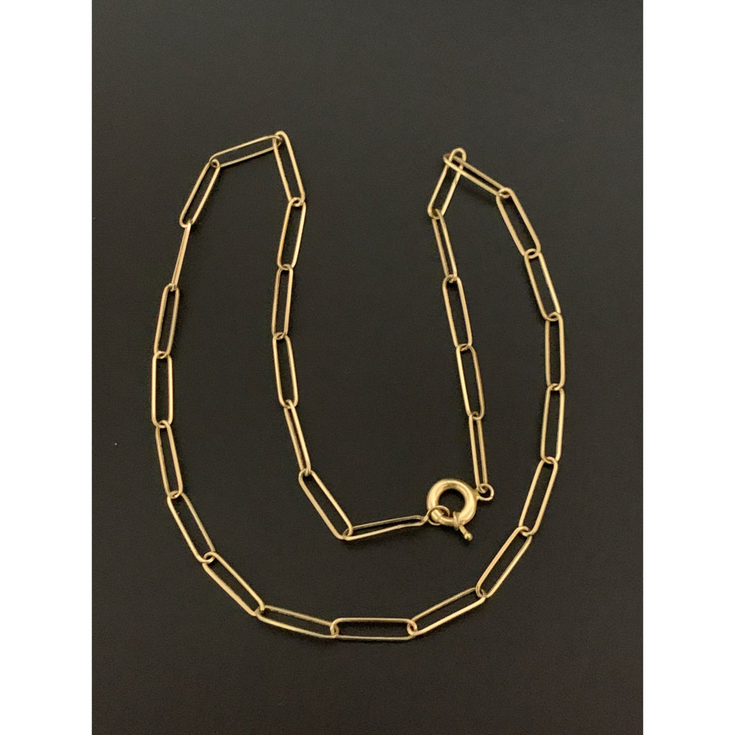 18K Gold Necklace Paperclip 17.25 inches 2.91 grams - Rafant