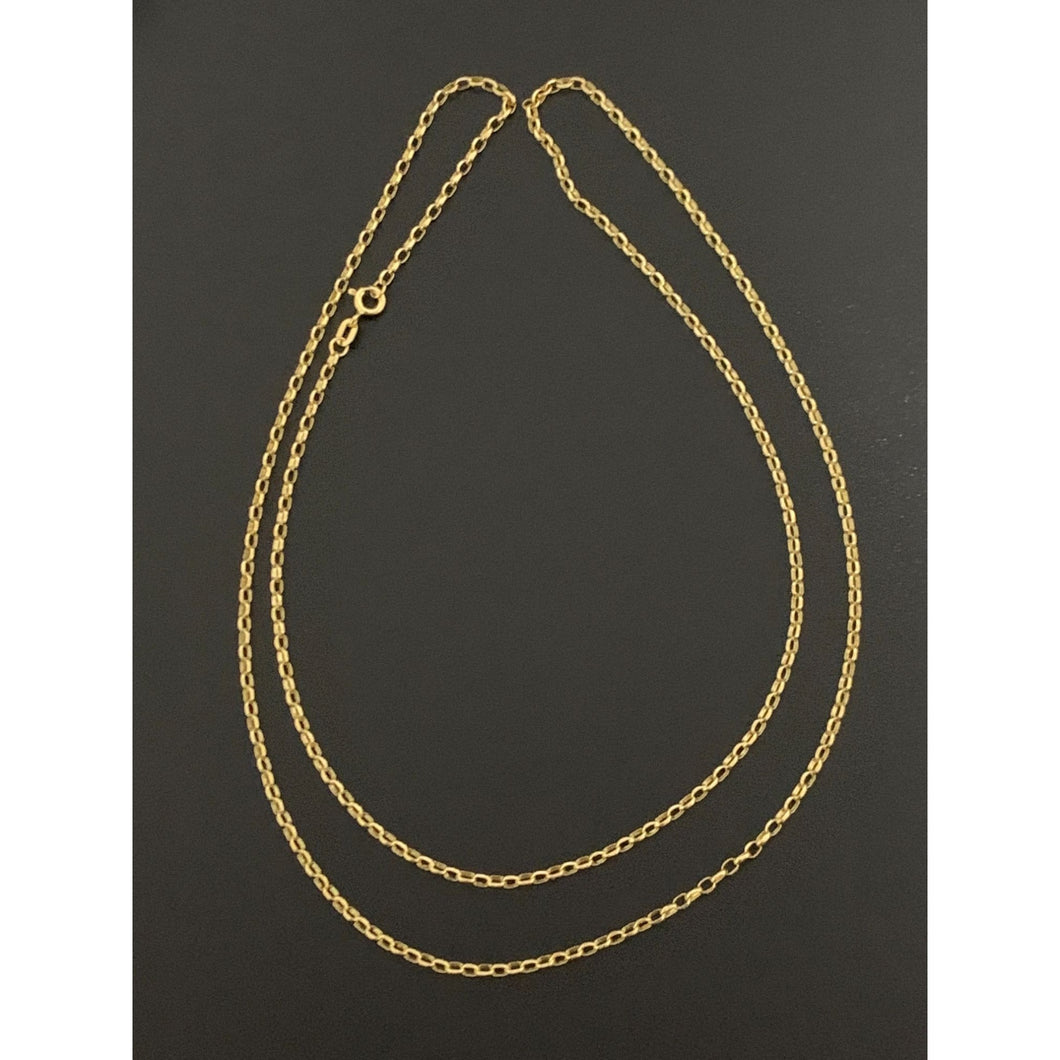 18K Gold Necklace Chain Cable Link 27.50 inches 2.86 grams - Rafant