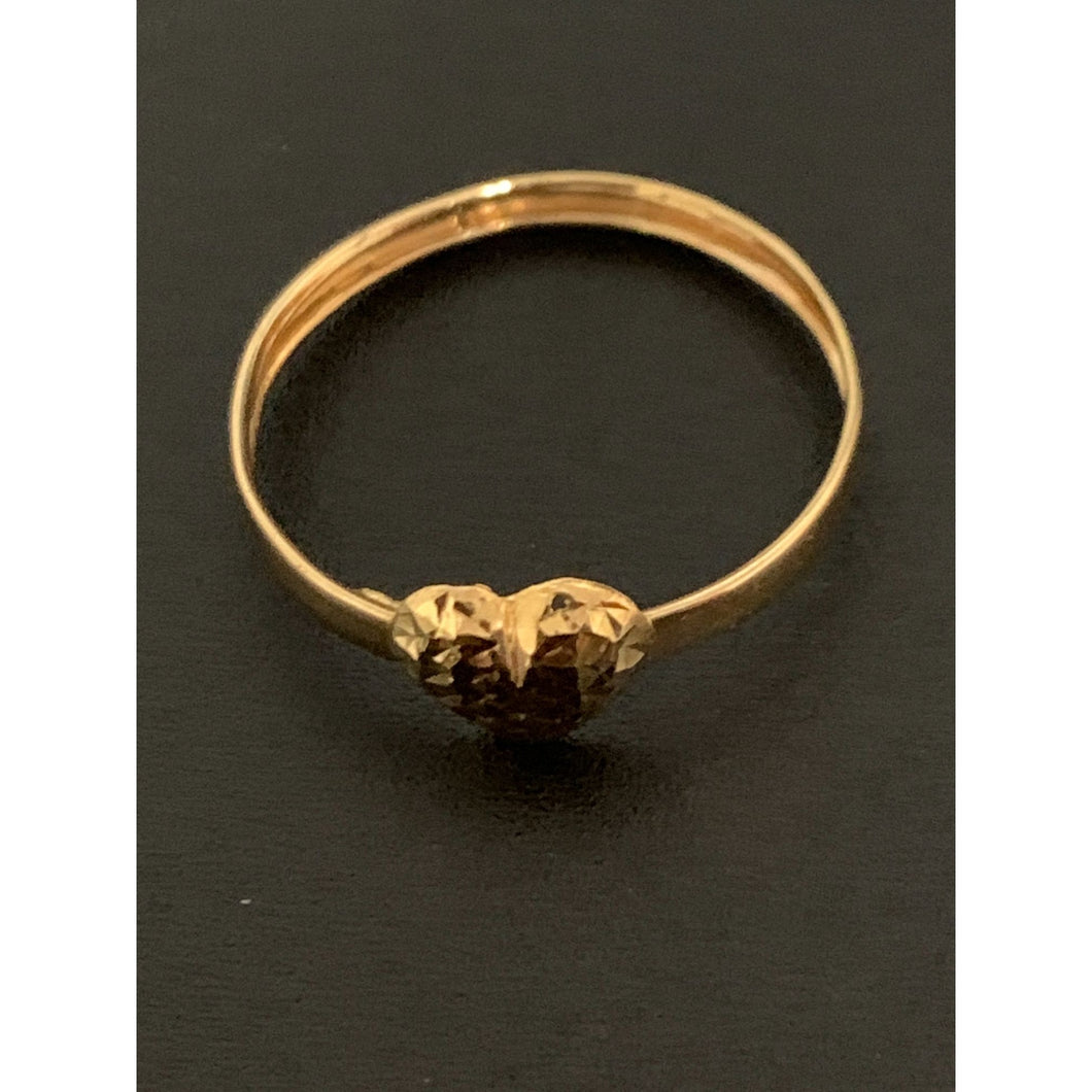 18K Gold Ring Heart 0.55 grams Size 9.5 - Rafant