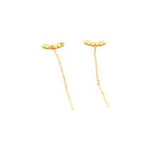 Load image into Gallery viewer, 18K Yellow Gold Earrings Heart Threaders Very Tiny 0.26 grams - Rafant
