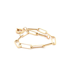 Load image into Gallery viewer, 18K Yellow Gold Bracelet Paperclip Size 7.5 inches 3 grams - Rafant
