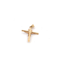 Load image into Gallery viewer, 18K Gold Pendant Cross Religious White Yellow Gold 1.17 grams Jesus Christ - Rafant
