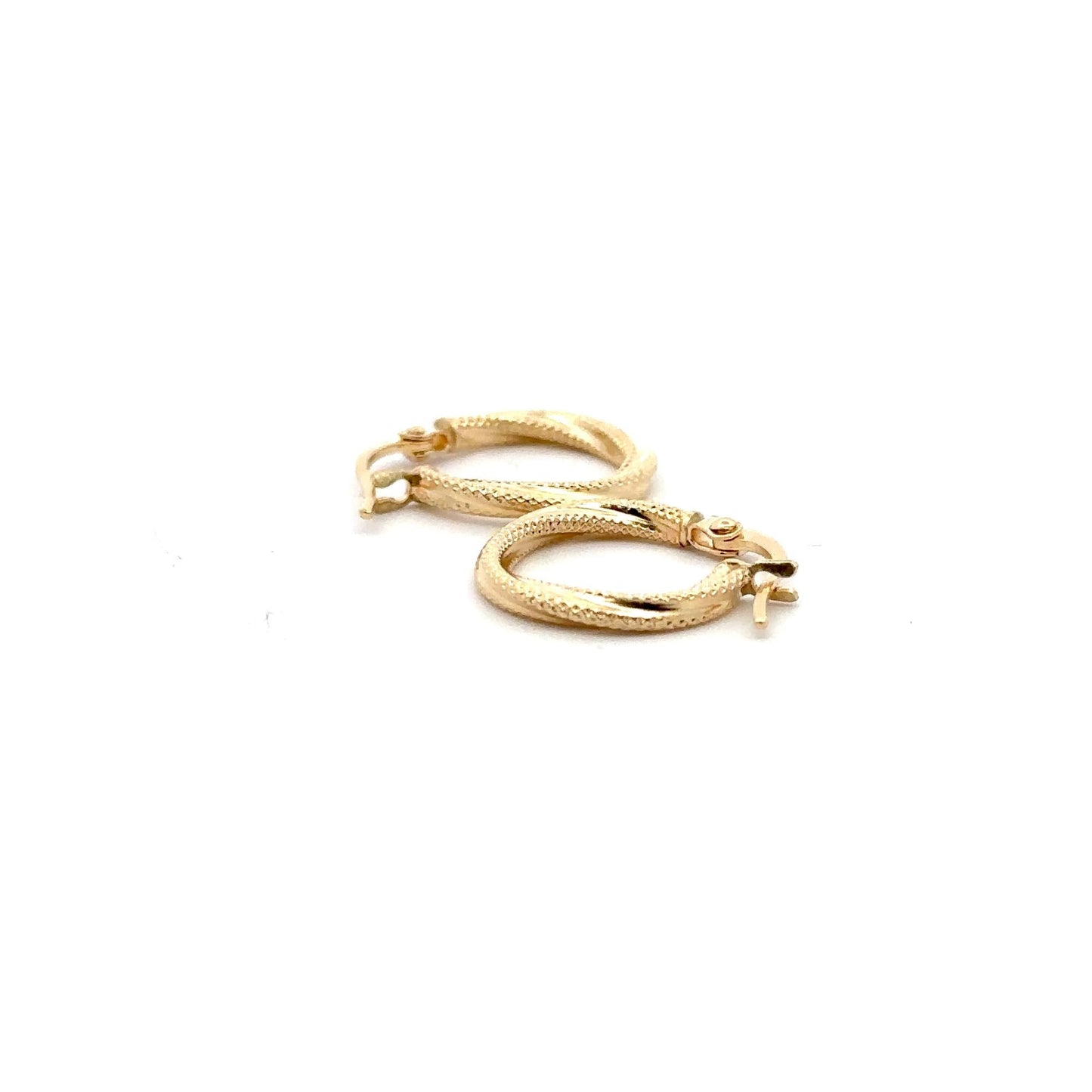 18K Yellow Gold Earrings Hoops Small 0.84 grams - Rafant