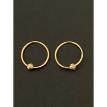 Load image into Gallery viewer, 18K Gold Earrings Hoops Loops Beads Small Tiny 0.63 grams - Rafant
