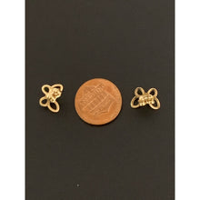 Load image into Gallery viewer, 18K Gold Earrings Stud Butterfly Two Tone White Yellow Gold 1.59 grams Small - Rafant
