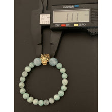 Load image into Gallery viewer, 18K Gold Bracelet Panther Natural Columbian Emerald  and Aquamarine Gemstones Size 6 inches - Rafant
