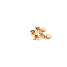 Load image into Gallery viewer, 18K Yellow Gold Earrings Heart Ribbon Earrings Drop 1.52 grams Small - Rafant
