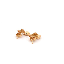 Load image into Gallery viewer, 18K Yellow Gold Earrings Heart Ribbon Earrings Drop 1.52 grams Small - Rafant
