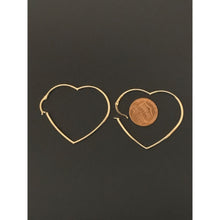 Load image into Gallery viewer, 18K Gold Earrings Hoops Loops Heart 3.49 grams - Rafant
