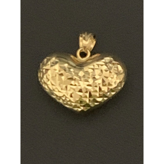 18K Gold Pendant Puffed Heart 1.77 grams - Rafant