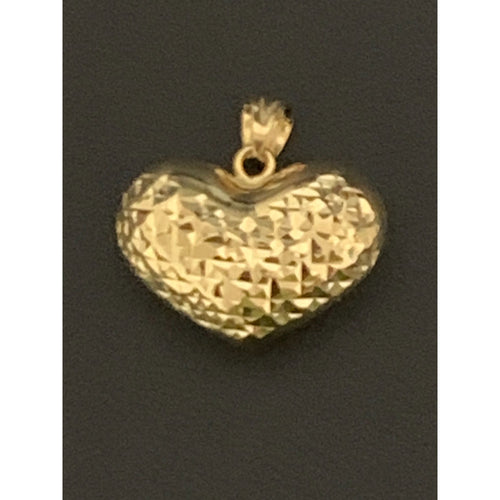 18K Gold Pendant Puffed Heart 1.77 grams - Rafant