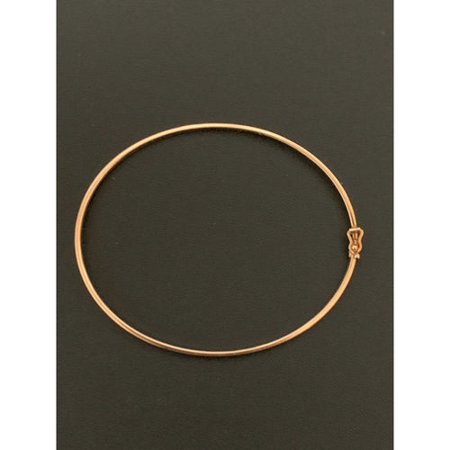 18K Gold Bracelet Oval Bangle Rose Gold 6 inches Small Extra Small 2.53 grams - Rafant