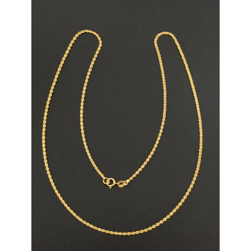 18K Gold Necklace Chain Rope 20 inches 1.90 grams - Rafant